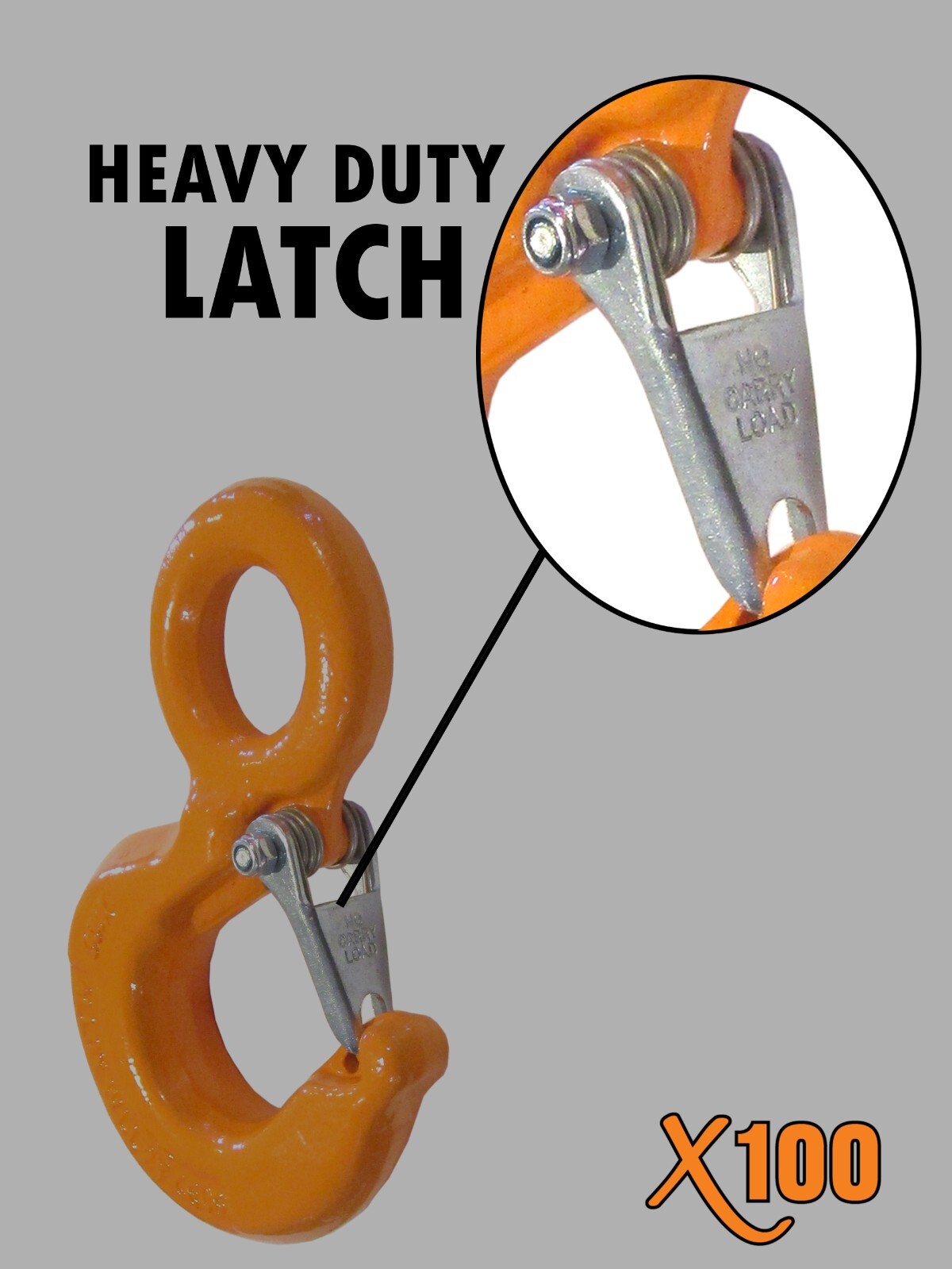 Eye Hoist Lifting Hook Alloy Steel with Safety Latch Overhead Winch Crane
