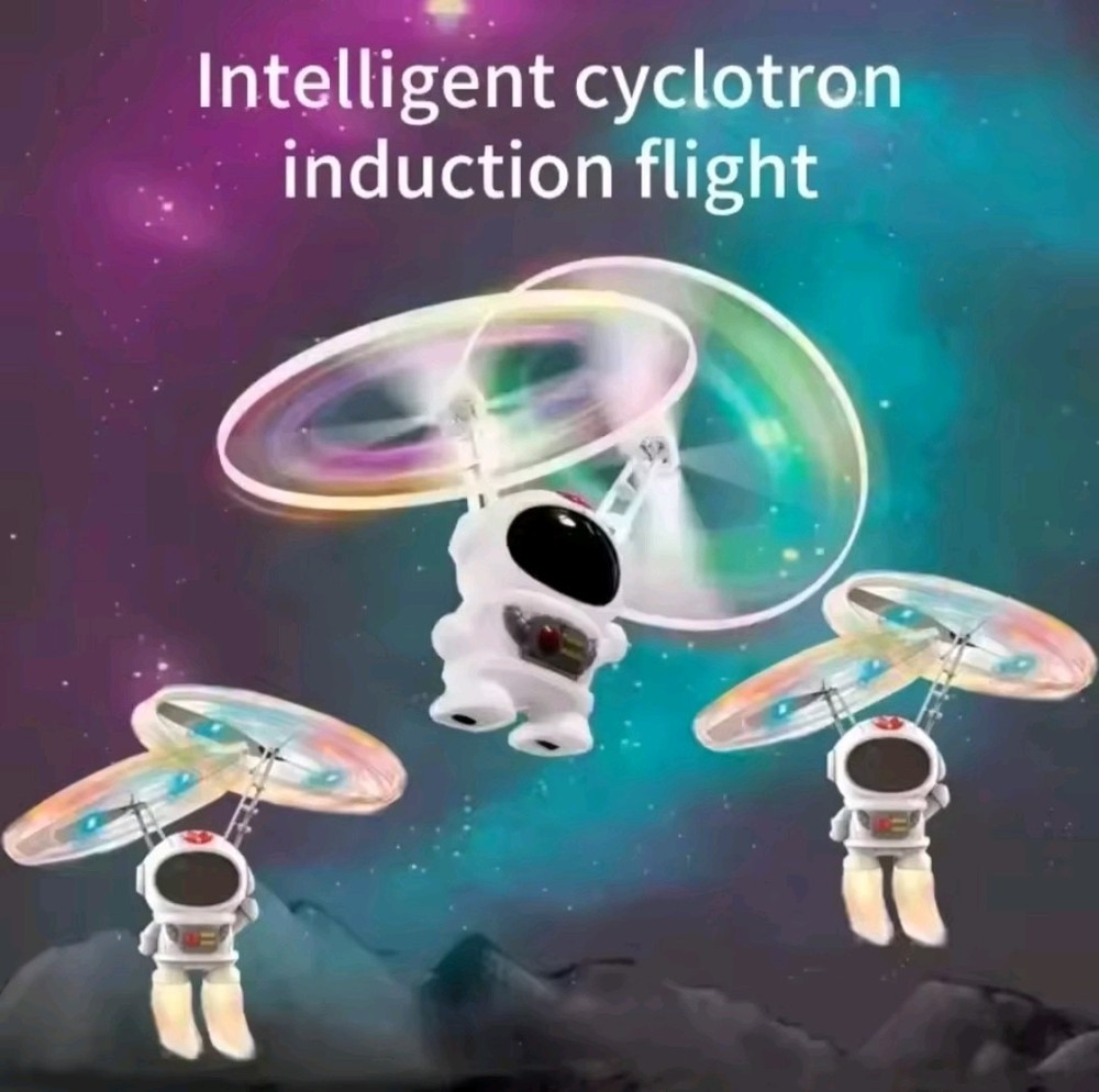 New Rechargeable White Flying Astronaut Drone Remote Control Led Multi Lights