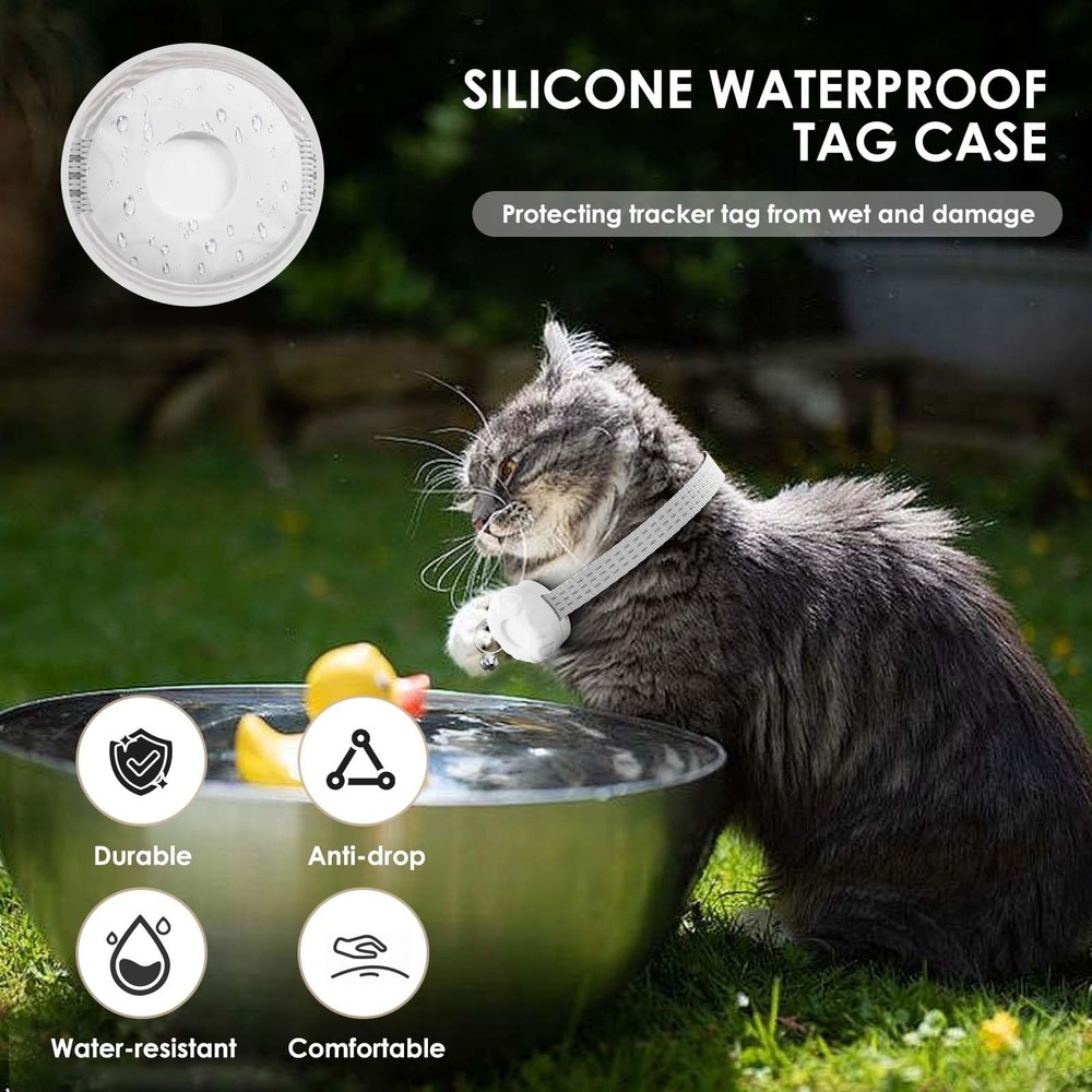 Cat GPS Tracker, Smart Cat Tracker Compatible with Apple Find My App (Only iO...