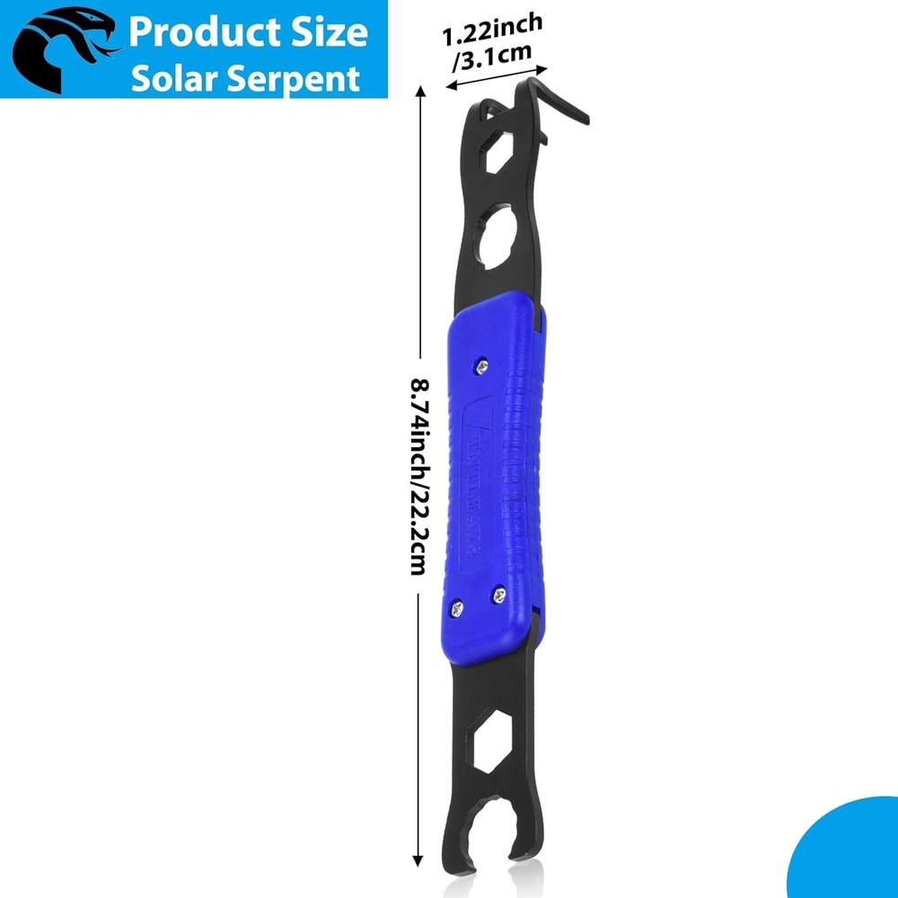 Mc4 Disconnect Tool, Solar Serpent 5-in-1 Multipurpose Connector Tool,...