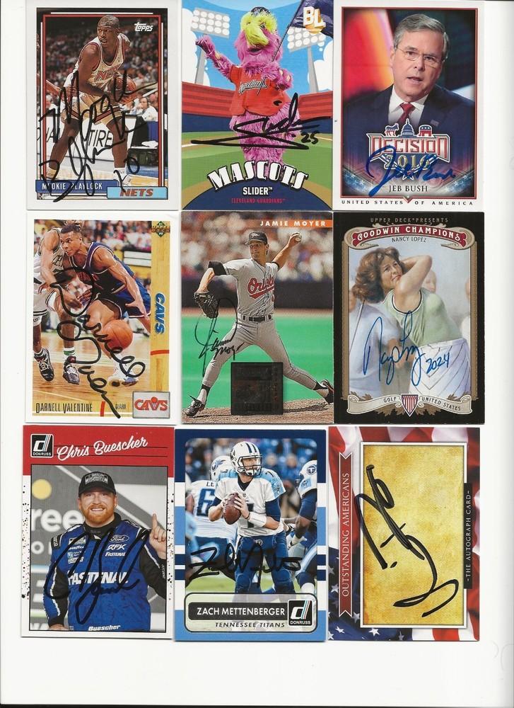 ASSORTED   PEOPLE     9   CARD   AUTOGRAPHED   LOT
