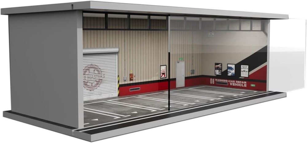 LED Lighted 1/64 Diorama Display Case for Hot Wheels – Stackable Acrylic Garage