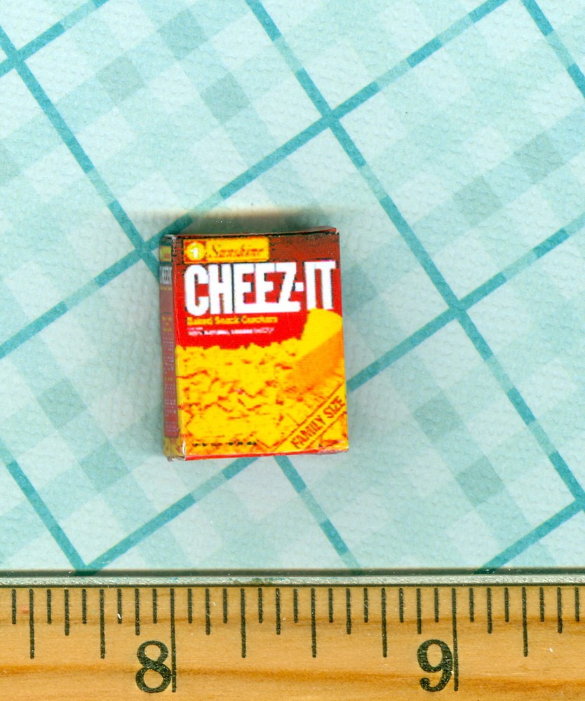 DOLLHOUSE MINIATURES Size Cheese Snack Cracker BOX