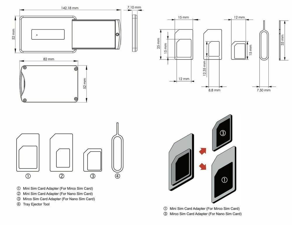 GPG2 Mobile Safe Case - SIM Card & Memory Card Case
