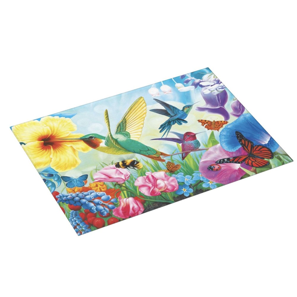 Spring Dish Drying Mat for Kitchen Counter Bird Flower Microfiber Drying Pad XL