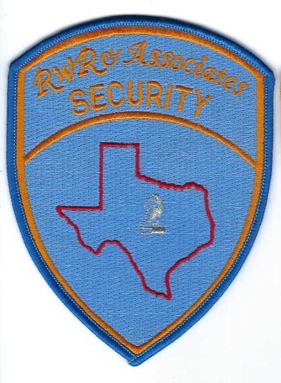 RWR & Associates TX Texas Security patch - NEW! *Cloth back*