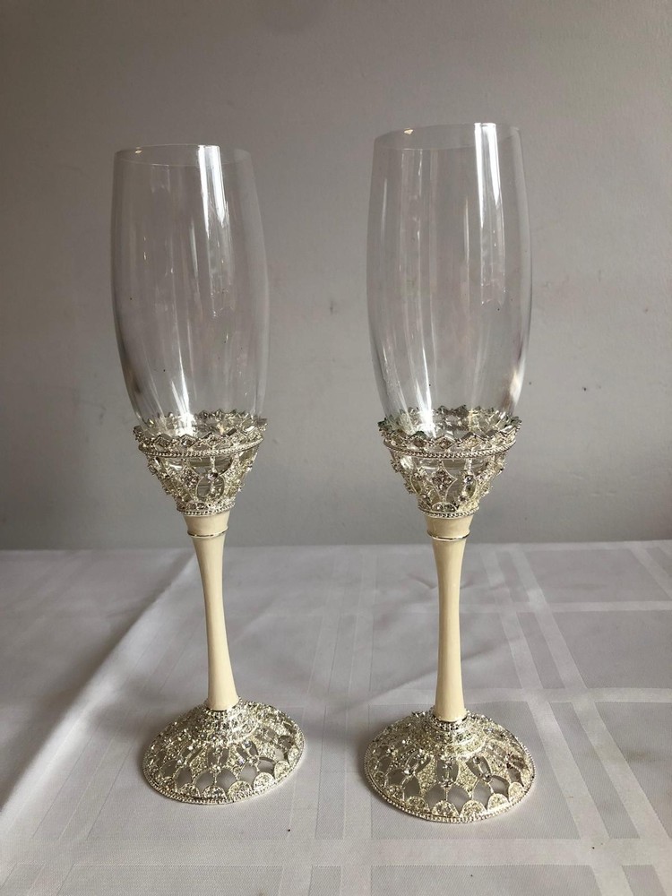Wedding knife/server set & Champagne flute set