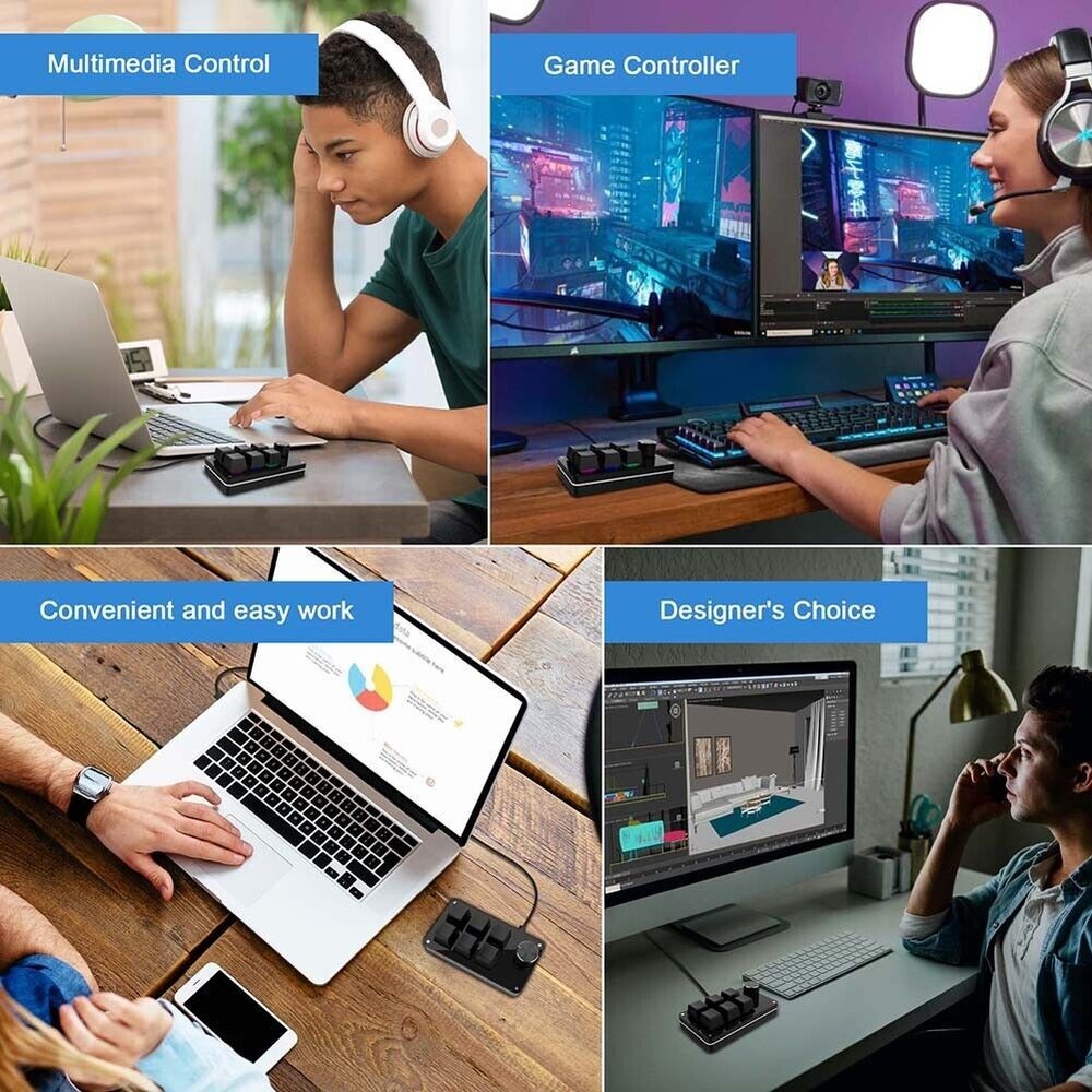 Macro Keyboard Knob 6 Key + 1 Knob Programmable Mechanical Keypad