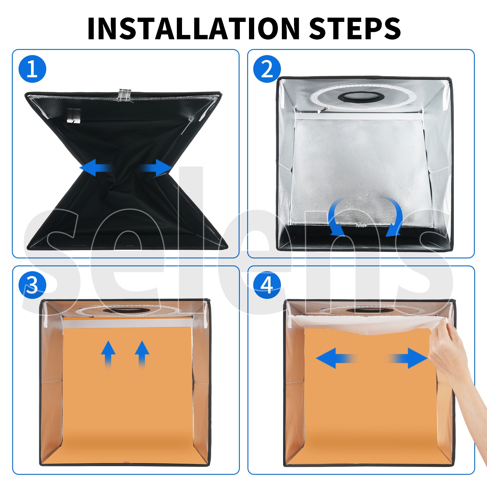 16" Portable Large 144 LED Photo Light Box Tent Studio Photography Shooting Kit