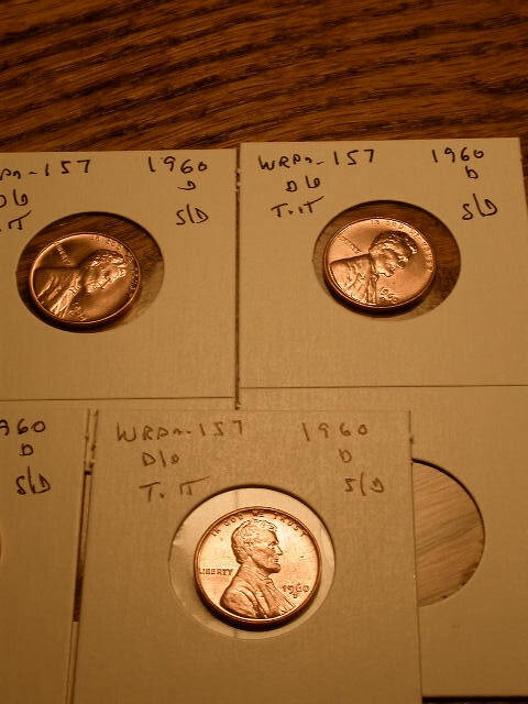 1960-D SD WRPM#157 D/D Tilted Ch/Gem BU/Uncirculated Red Lincoln Cent Error