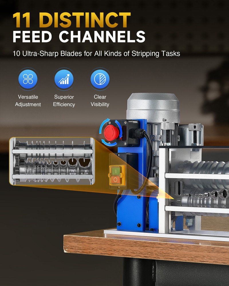 CREWORKS Automatic Wire Stripping Machine for 0.06-1.5in Copper Electrical Wires
