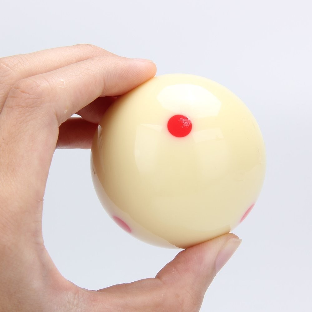 Red Dot Cue Ball, AAA-Grade PRO 6 Billiard Practice 2 1/4", White