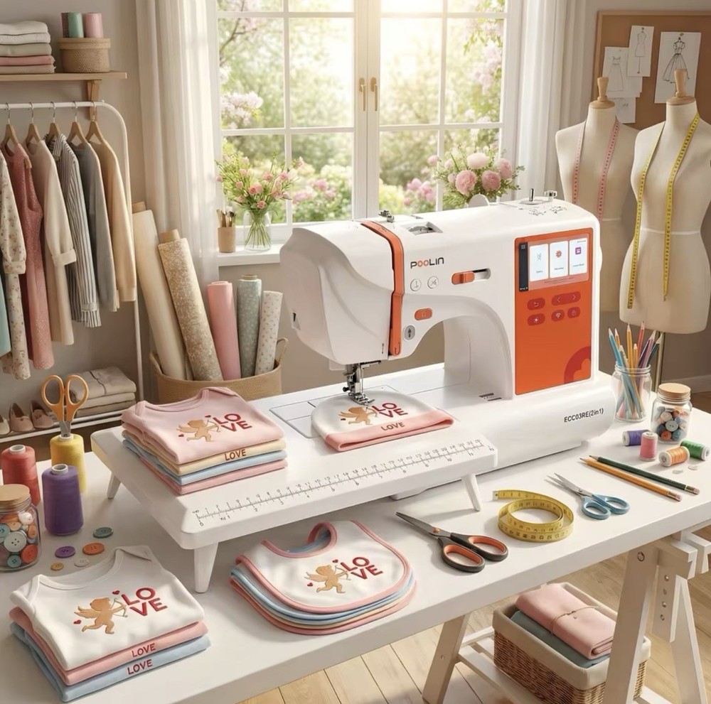 POOLIN EOC03RE(2in1)  Sewing and Embroidery Machine Computerized With SOFTWARE.