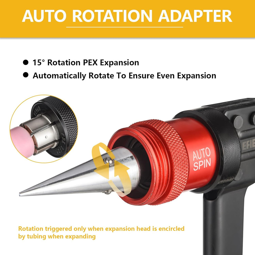 Auto-Spin PEX a Expansion Tool, Automatically Rotation Head PEX Expander Kit, wi
