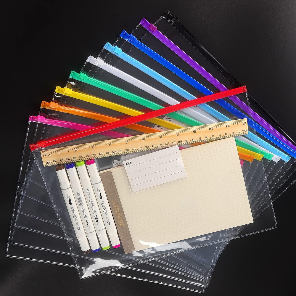10 Pack Plastic Envelope Poly Zip Envelop Plastic Envelopes Files Zipper Folders