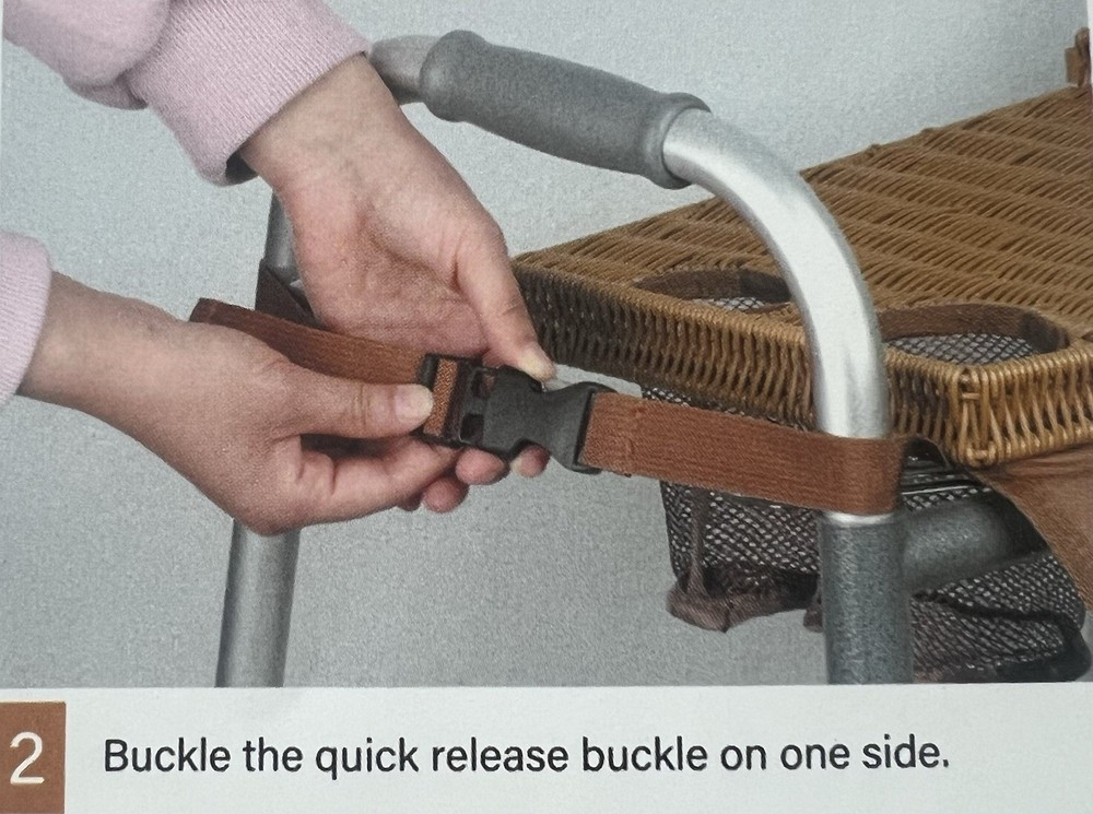 Wicker Mobility Table Tray For Folding Walker Cup Holder 3 Front Section Storage