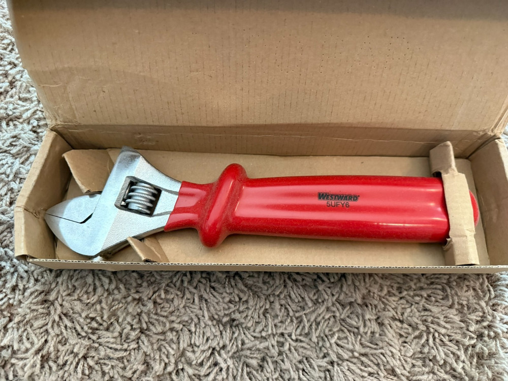 Westward 5UFY6 Adjustable Wrench Red New Open Box