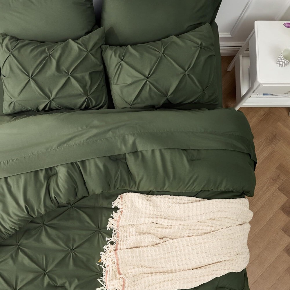 Bedsure Full Size Comforter Sets - Bedding 7 Full, Olive Green