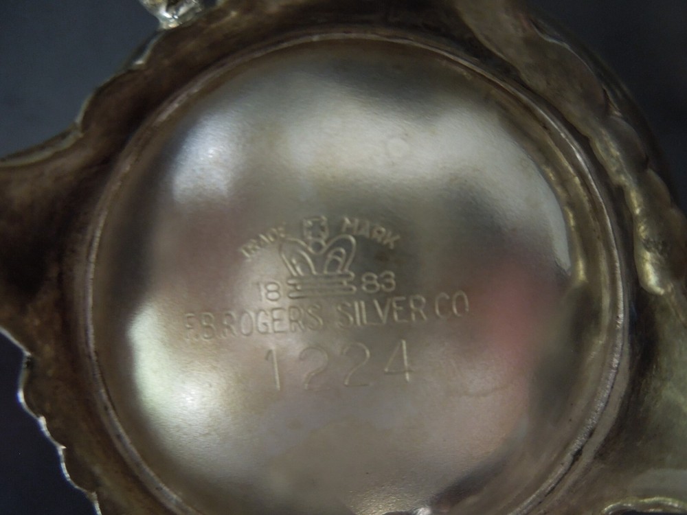 FB Rogers Silver Co. Tea Set Silver Plated Teapot , Cream & Sugar With Lid