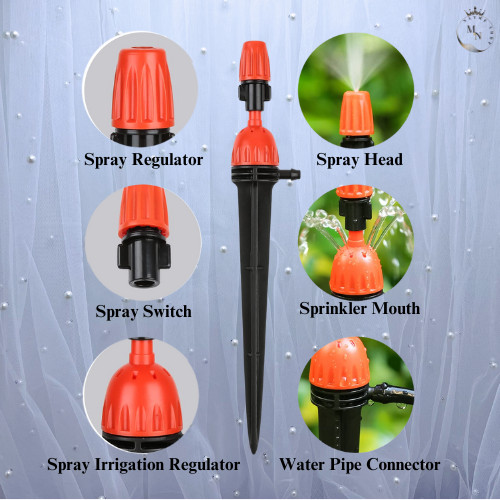 25pcs Drip Irrigation Emitters For 1/4" Irrigation Hose Accessories Adjustable