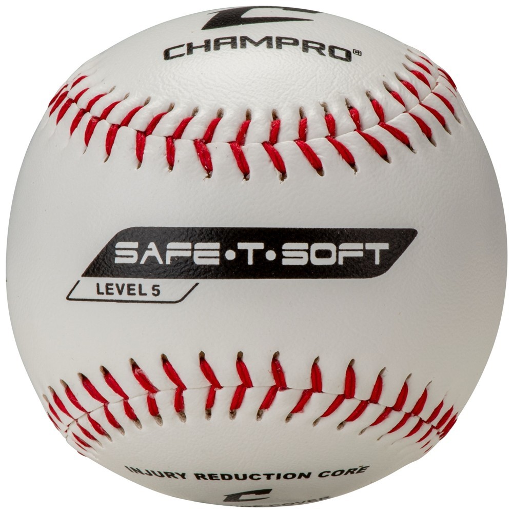 Champro CBB-65 9” Safe-T-Soft Level 5 Baseballs (30 Balls) and Black Bucket