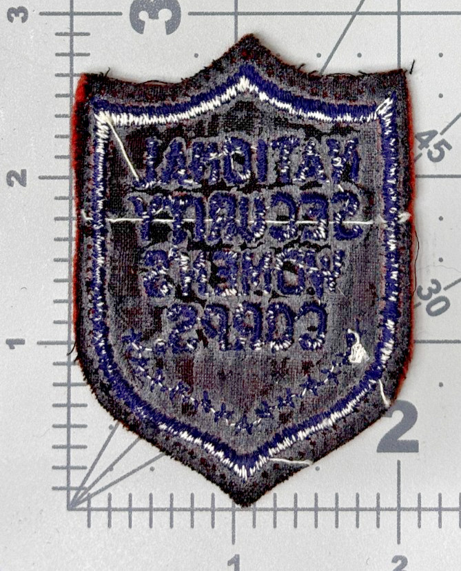 WW 2 National Security Women's Corps Felt Patch Inv# K2158