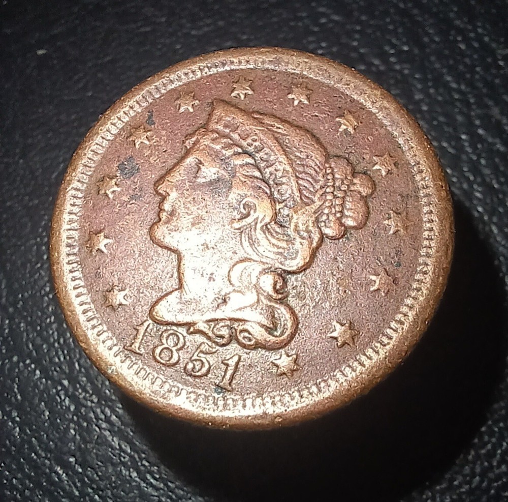 1851 Braided Hair Large Cent