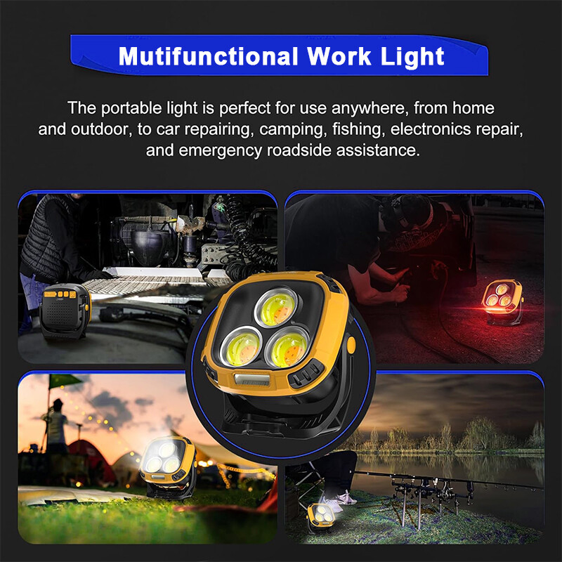 3300 Lumen USB Rechargeable LED Work Light Magnetic Super Bright Worklight