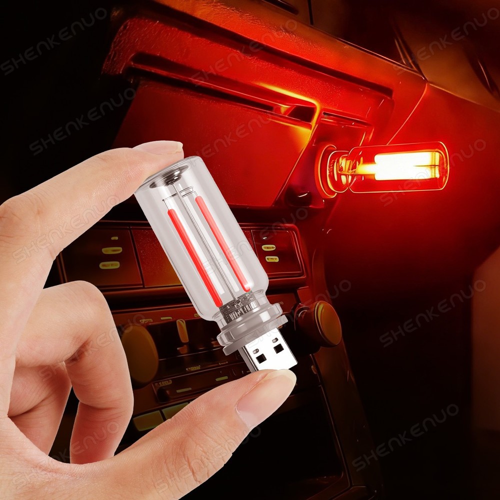 USB Glass Bottle Atmosphere Night Light – Touch Switch Dimmable LED Bulbs US
