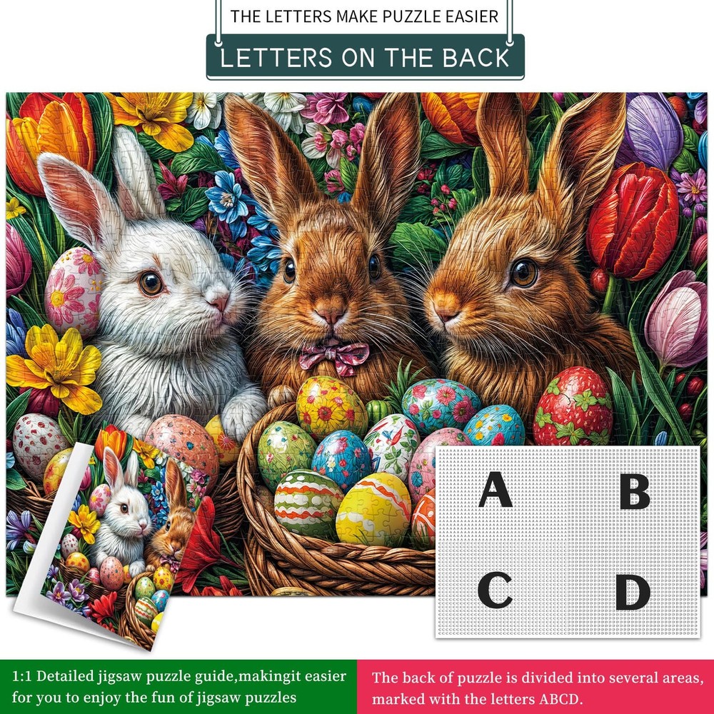 TangComplete - Easter Eggs Puzzles for Adults 1000 Pieces, Jigsaw