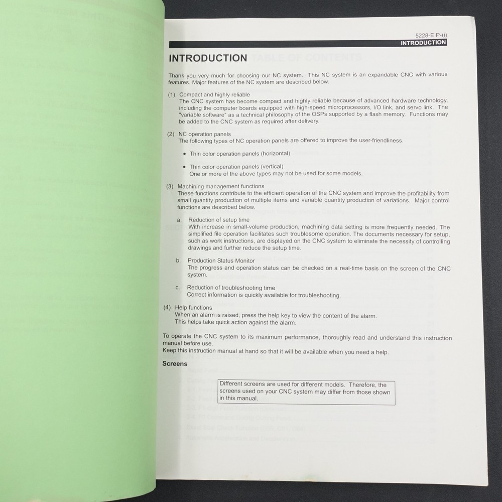 Okuma Programming Manual CNC Systems Pub No ME33-018 PB 11th Edition Acceptable