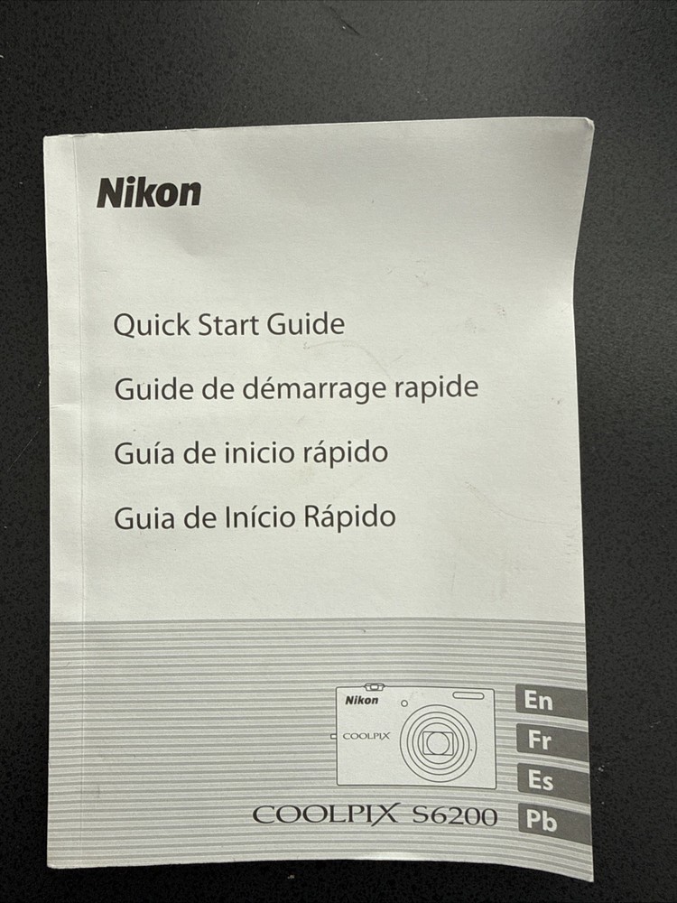 Nikon Coolpix S6200 Quick Start Guide booklet