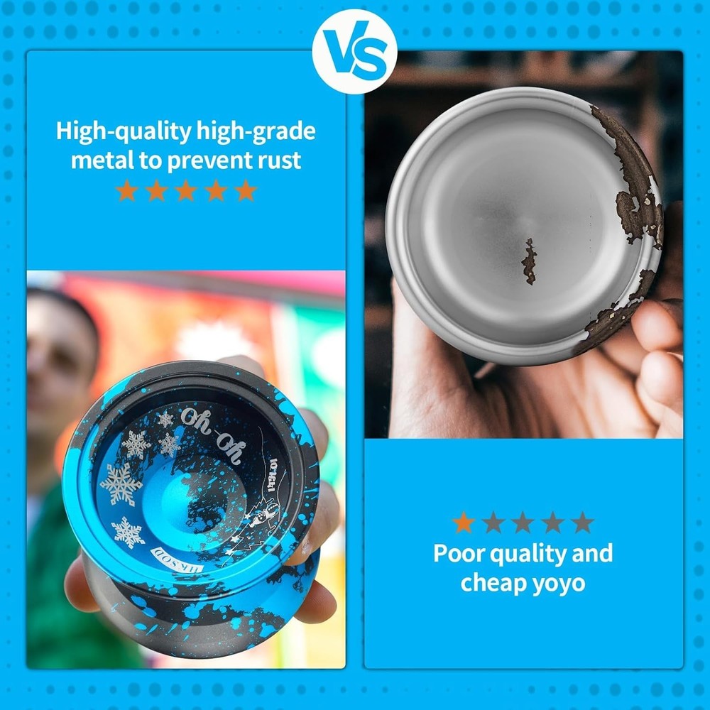Responsive Yoyo Professional with Dual Function, with Replacement Bearing + 10 Y