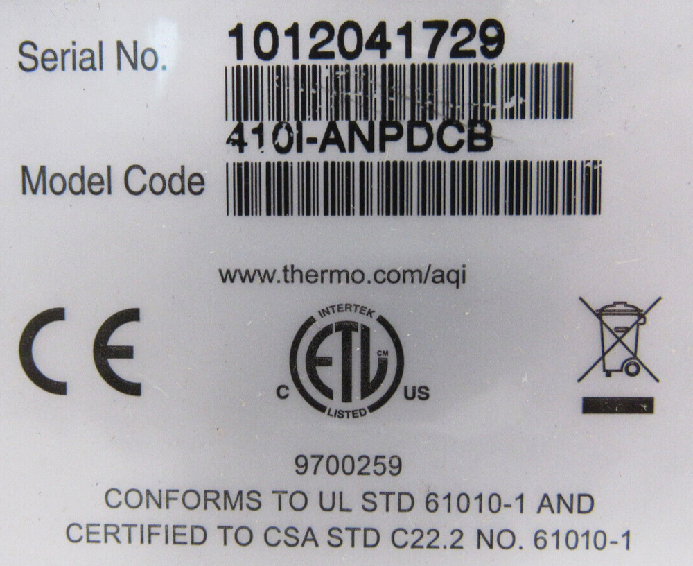 USED THERMO SCIENTIFIC 410i CO2 ANALYZER 410I-ANPDCB
