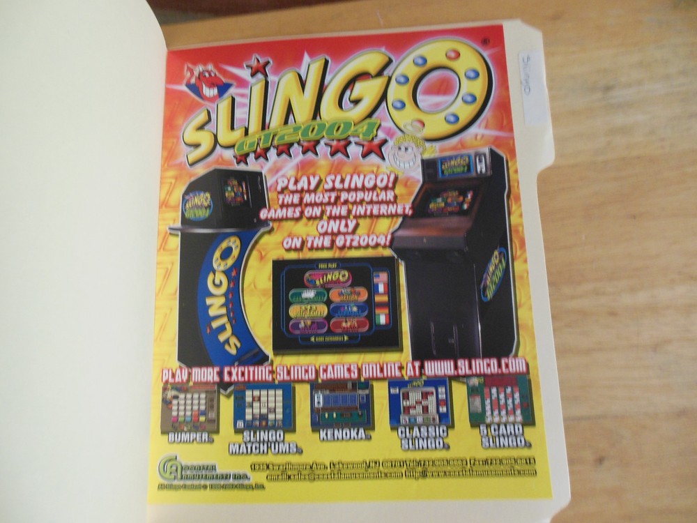 old stock SLINGO      ARCADE GAME  FLYER