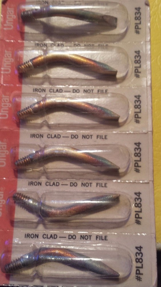 Ungar PL834 iron-clad,silver-plated offset chisel 3/16" thread-in tip (Qty. 1 )