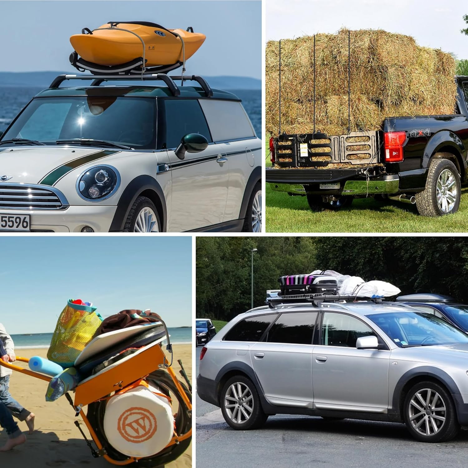 18Inch Bungee Cords with Hooks,6Pcs Heavy Duty Extra Strong Outdoor Elastic Rope