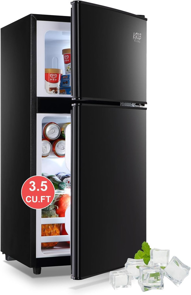 Refrigerator with Freezer 3.5 Cu.Ft with 7 Level Adjustable Thermostat Control 2