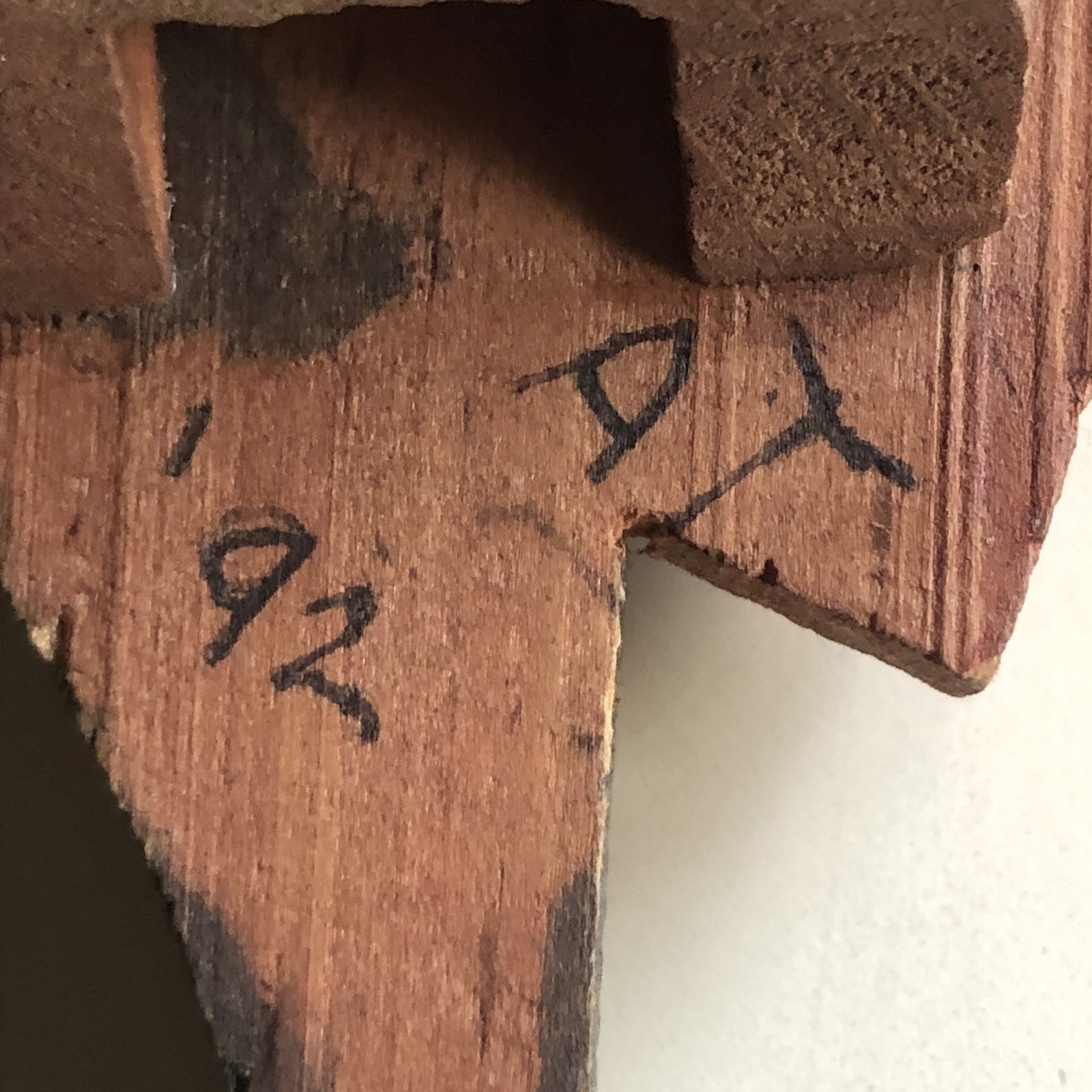 Hand Carved Painted Signed Wood Neckerchief Slide Native American Man AT