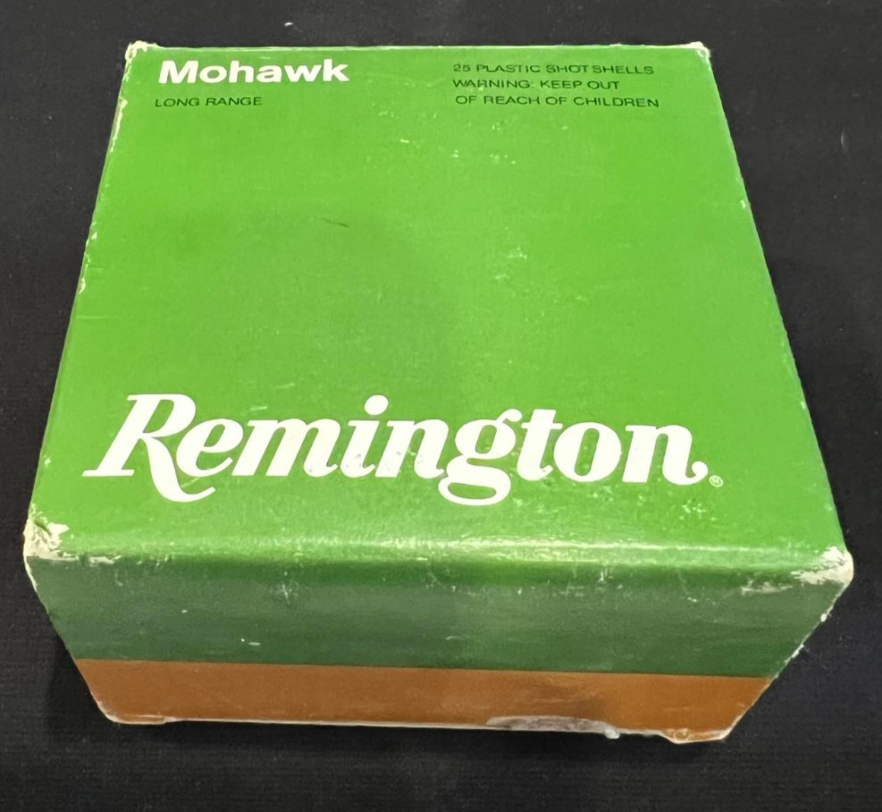 Vintage REMINGTON Mohawk 12 GA. Long Range Shotgun Shells Ammo Empty Box