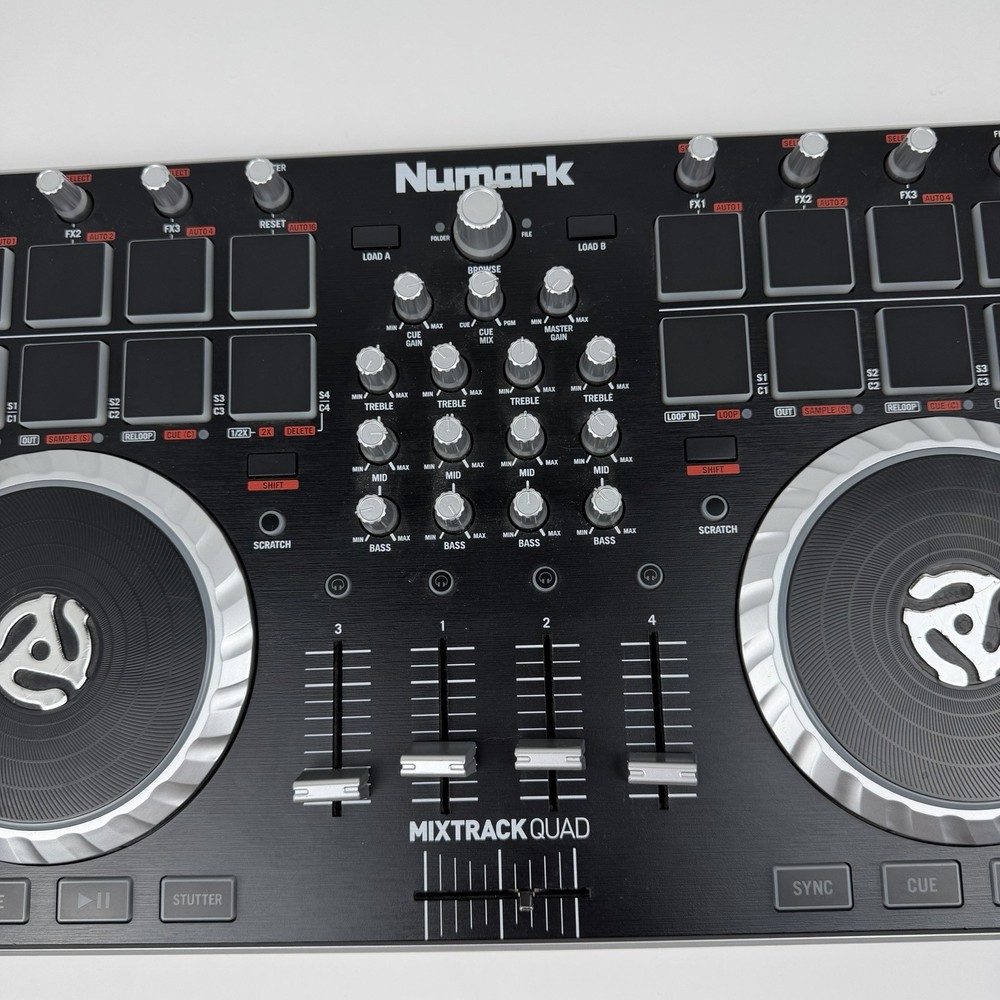 Numark Mixtrack Quad 4-Channel DJ Controller with Audio I/O 16 Untested READ