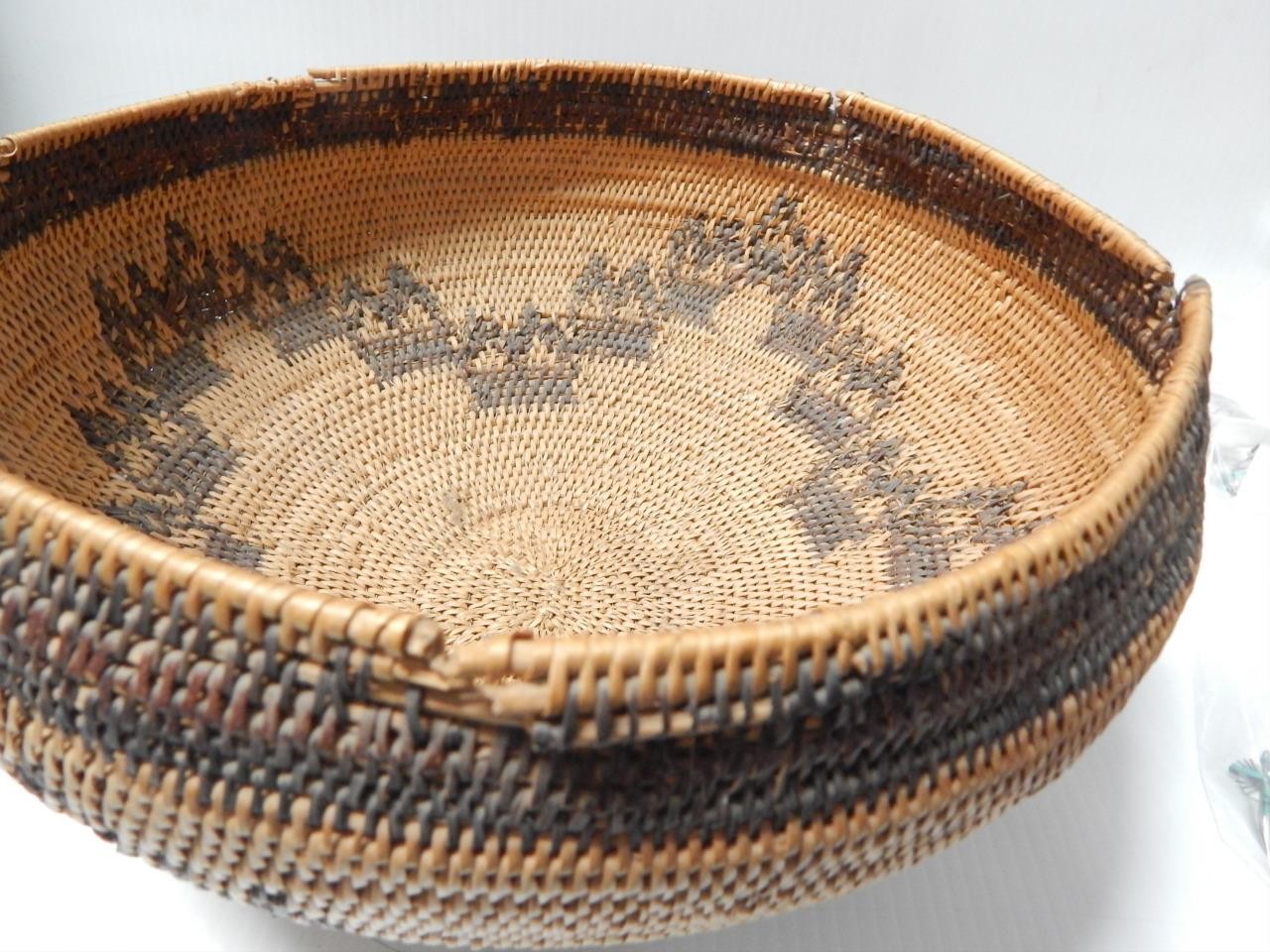 ANTIQUE HISTORIC 19th C. LARGE WASHOE CALIFORNIA INDIAN BASKET STORAGE BOWL b