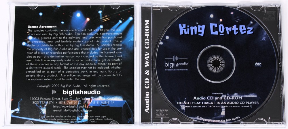 Big Fish Audio King Cortez Killer Loops Sample/Sound Library/Sampling CD