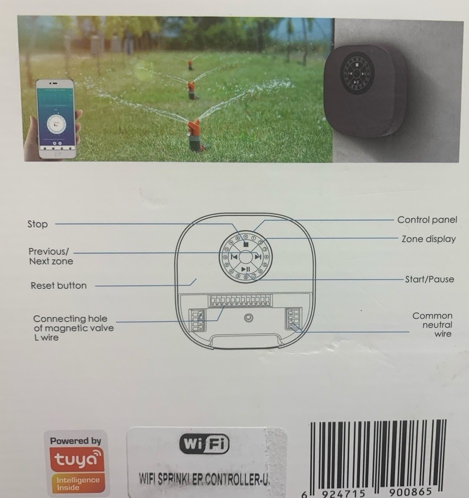Tuya Smart Sprinkler Controller WiFi Bluetooth 16-Zone Irrigation Timer – New