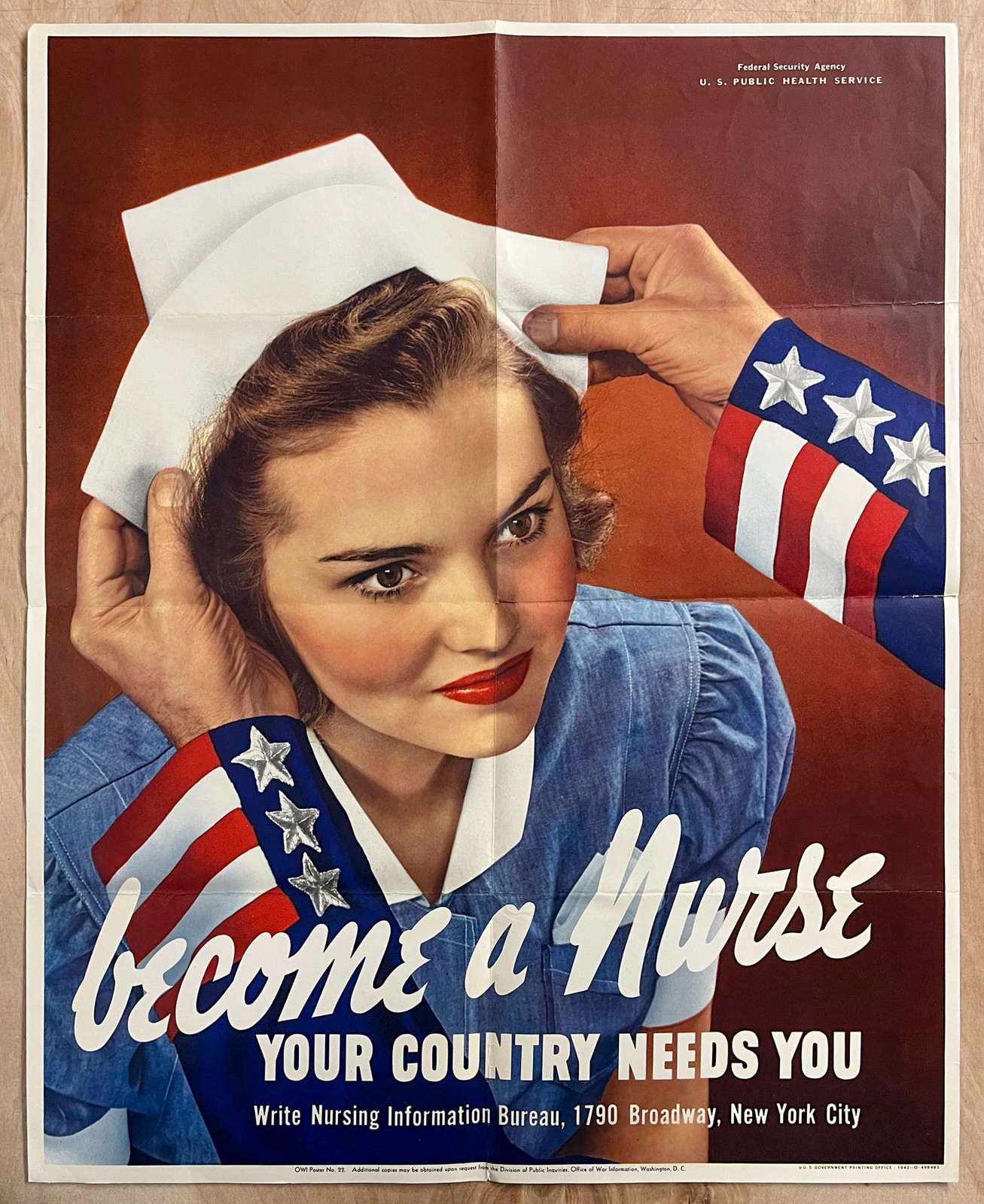 1942 Become A Nurse Your Country Needs You OWI Poster 22 WWII Vintage Original
