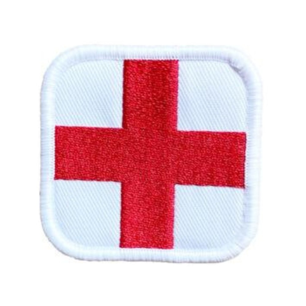 Medic First Aid ACU EMT Paramedic Combat Patch 2”x 2” Hook Loop Closure - White