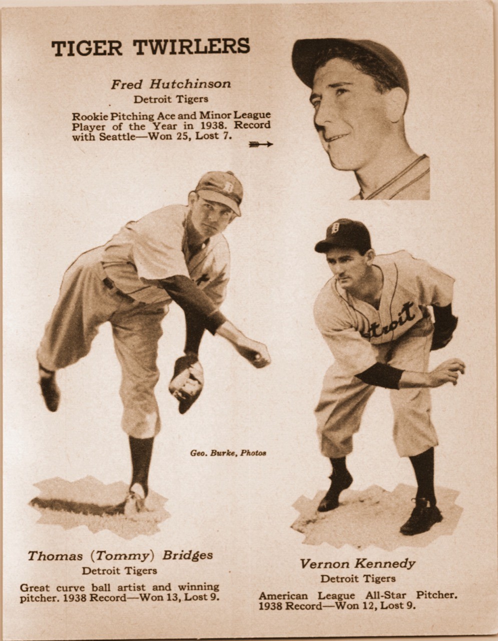 1938 Detroit Tigers Tommy Bridges Cleveland Indians Earl Averill Baseball Page