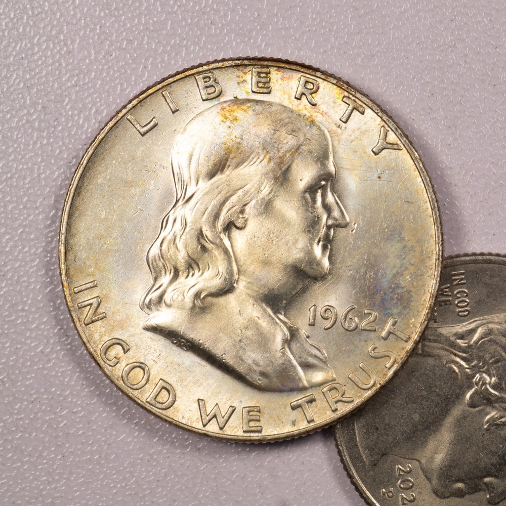 1962-D Franklin Half Dollar - Toned - AU!