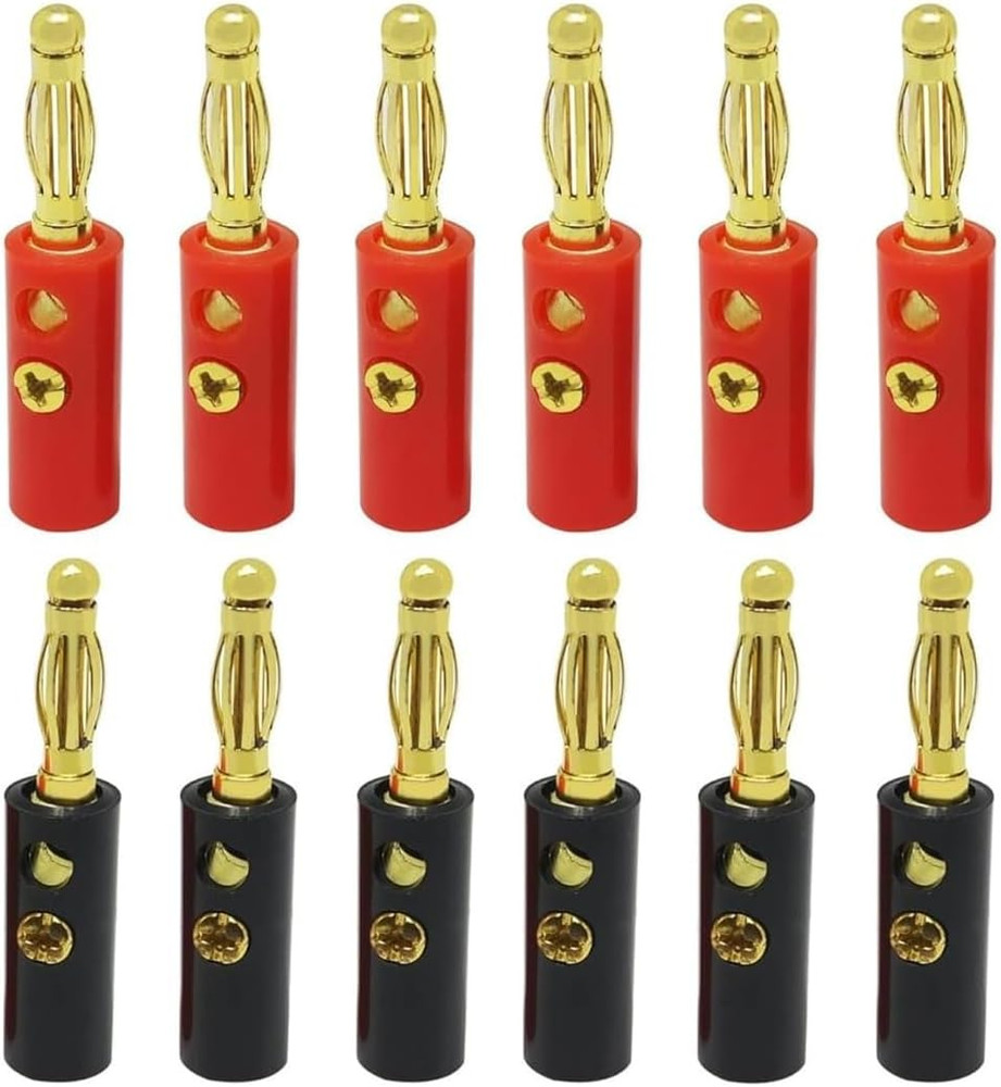 4mm Banana Plugs Stackable Connectors for Speaker Wire (12Pcs/6pair G...