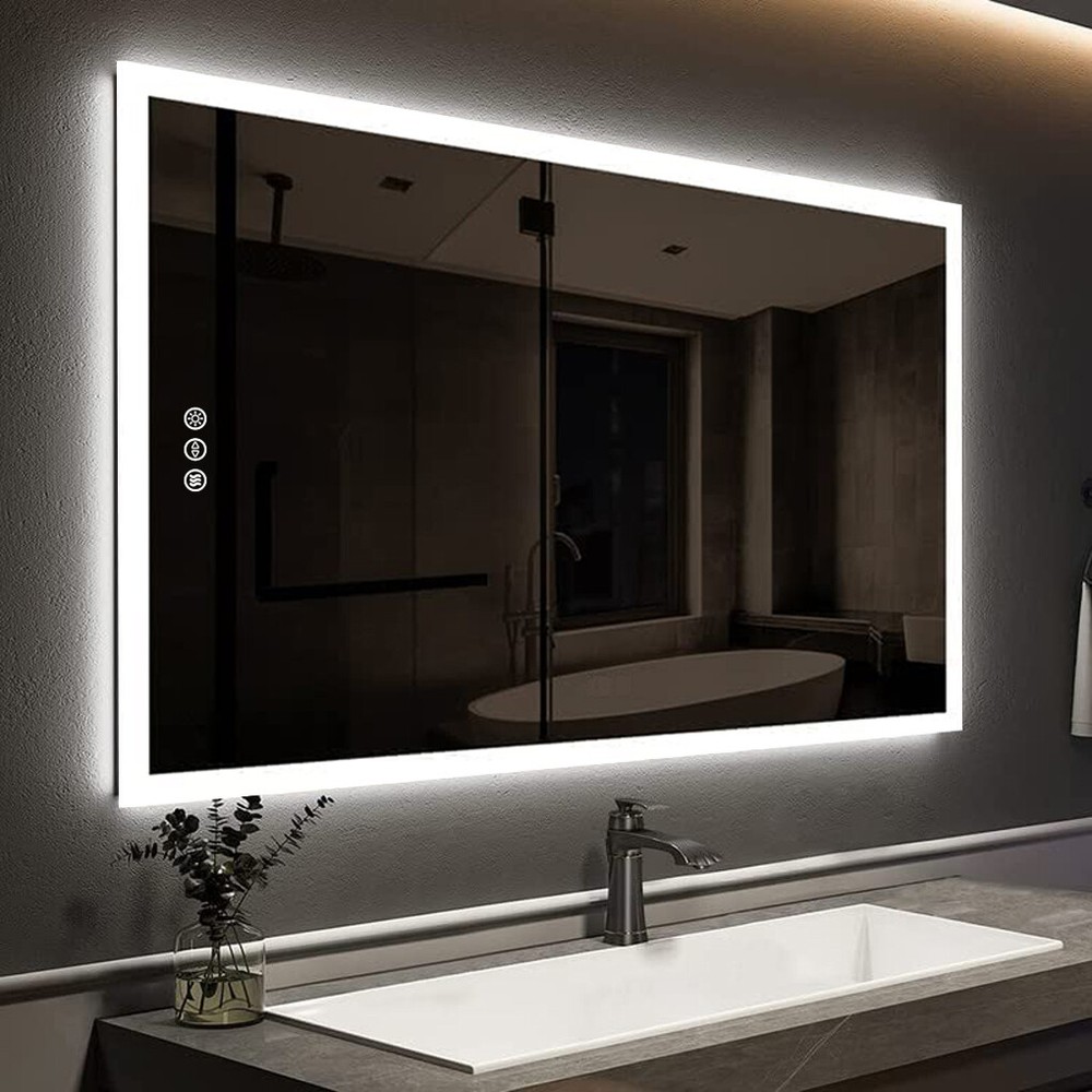 LED Bathroom Mirror Wall-Mounted Vanity Mirror Dimmable Anti-Fog Memory Function